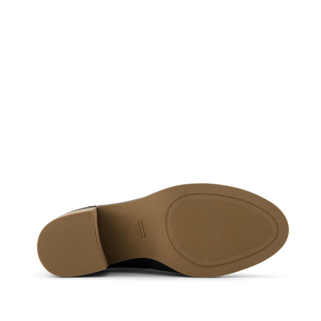 Evelyn Chelsea Heeled Boot - Black Leather Bottom Sole View