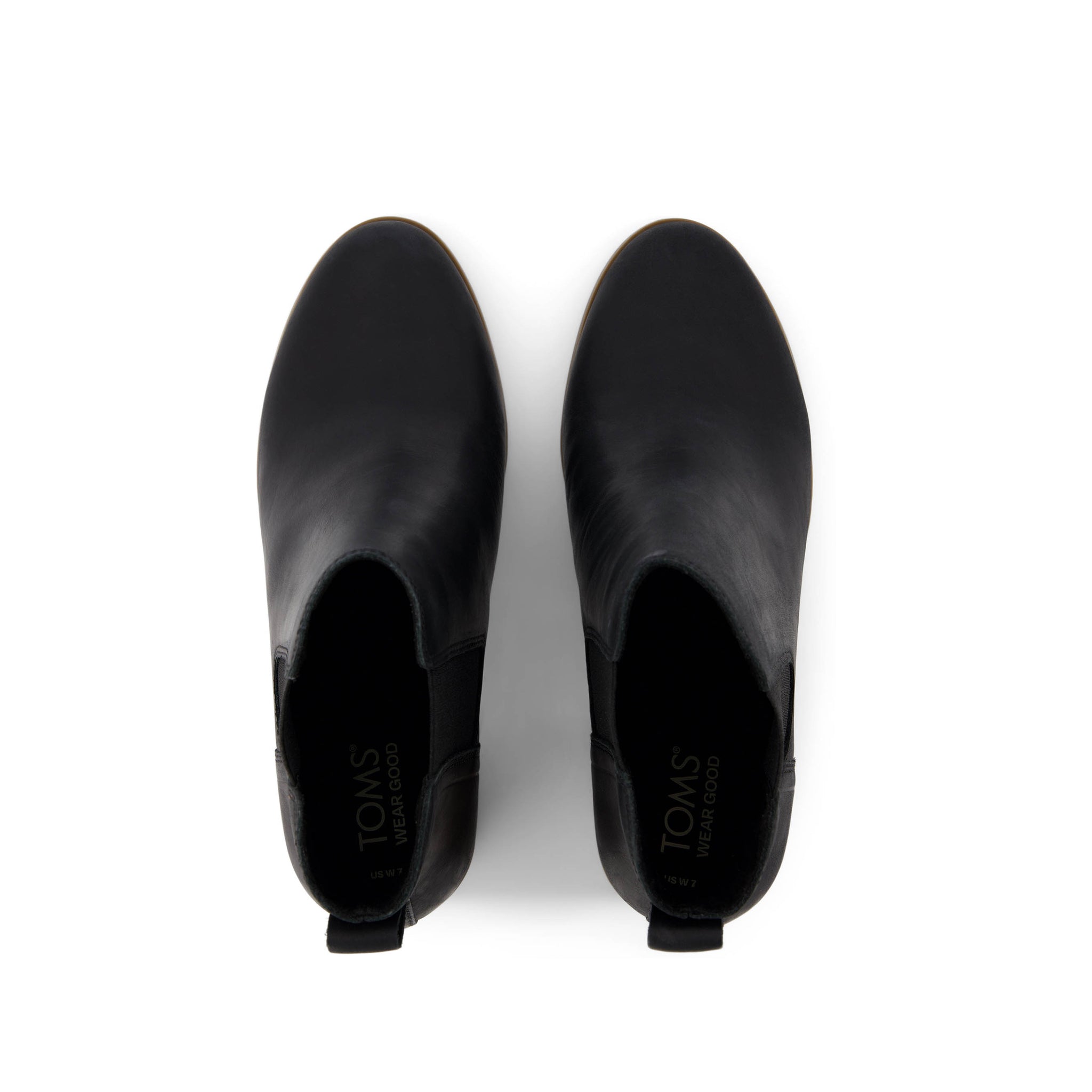 Evelyn Chelsea Heeled Boot - Black Leather Top View