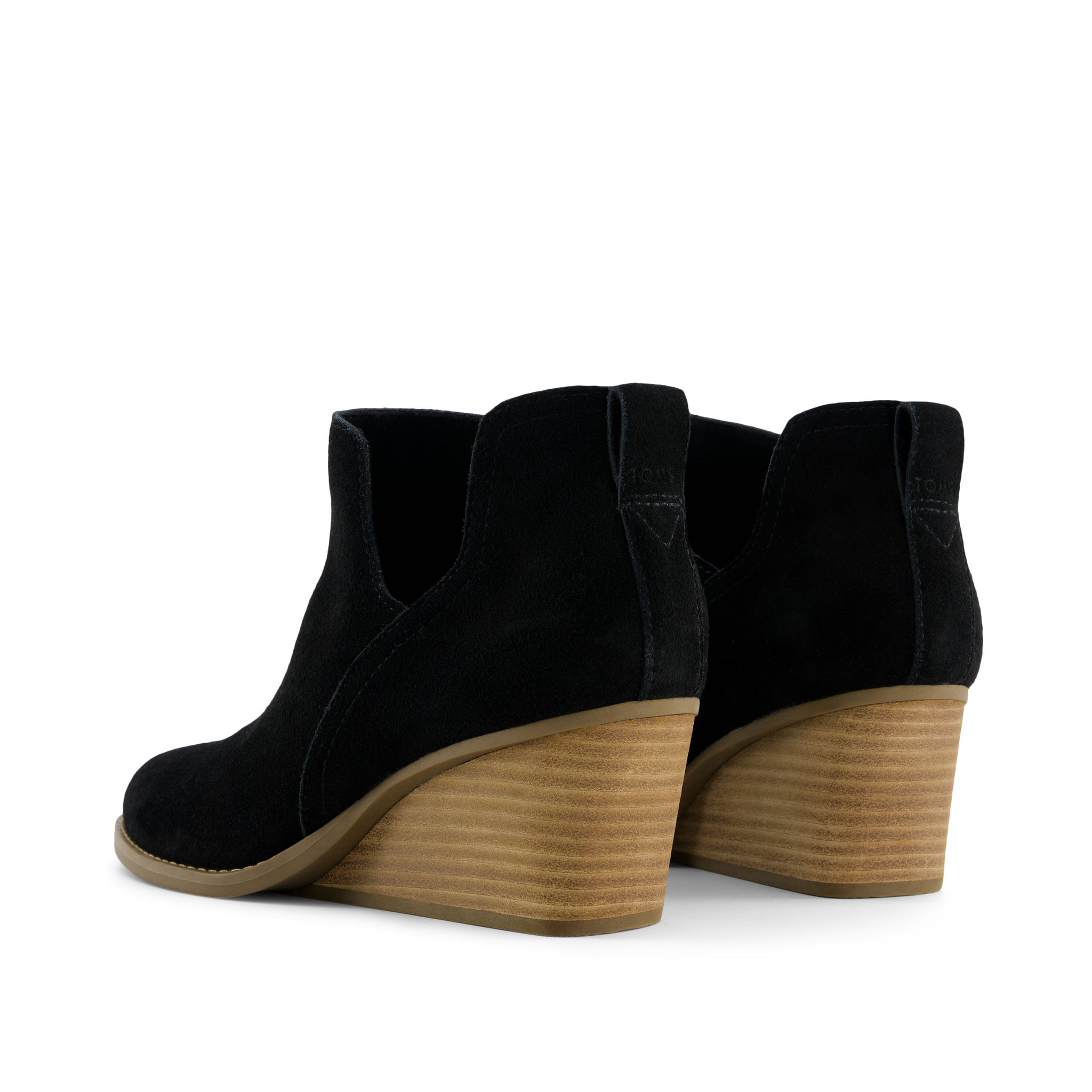 Gwen Black Suede Wedge Boot Back View
