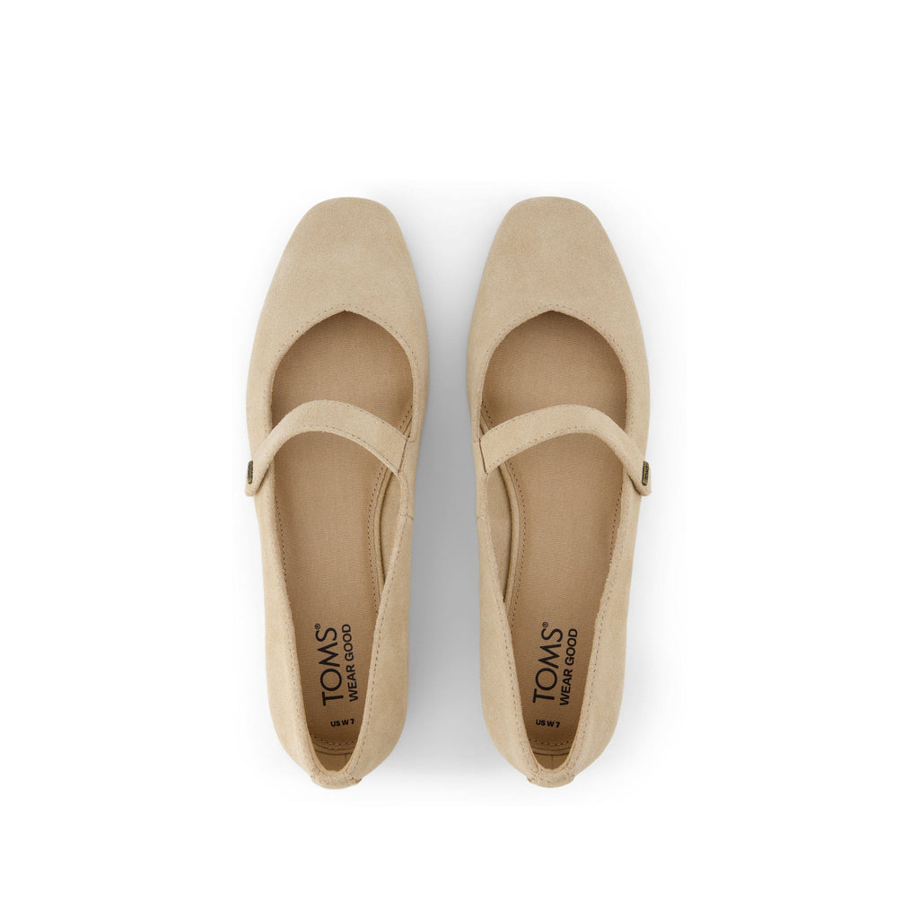 Bianca Natural Suede Flat Top View