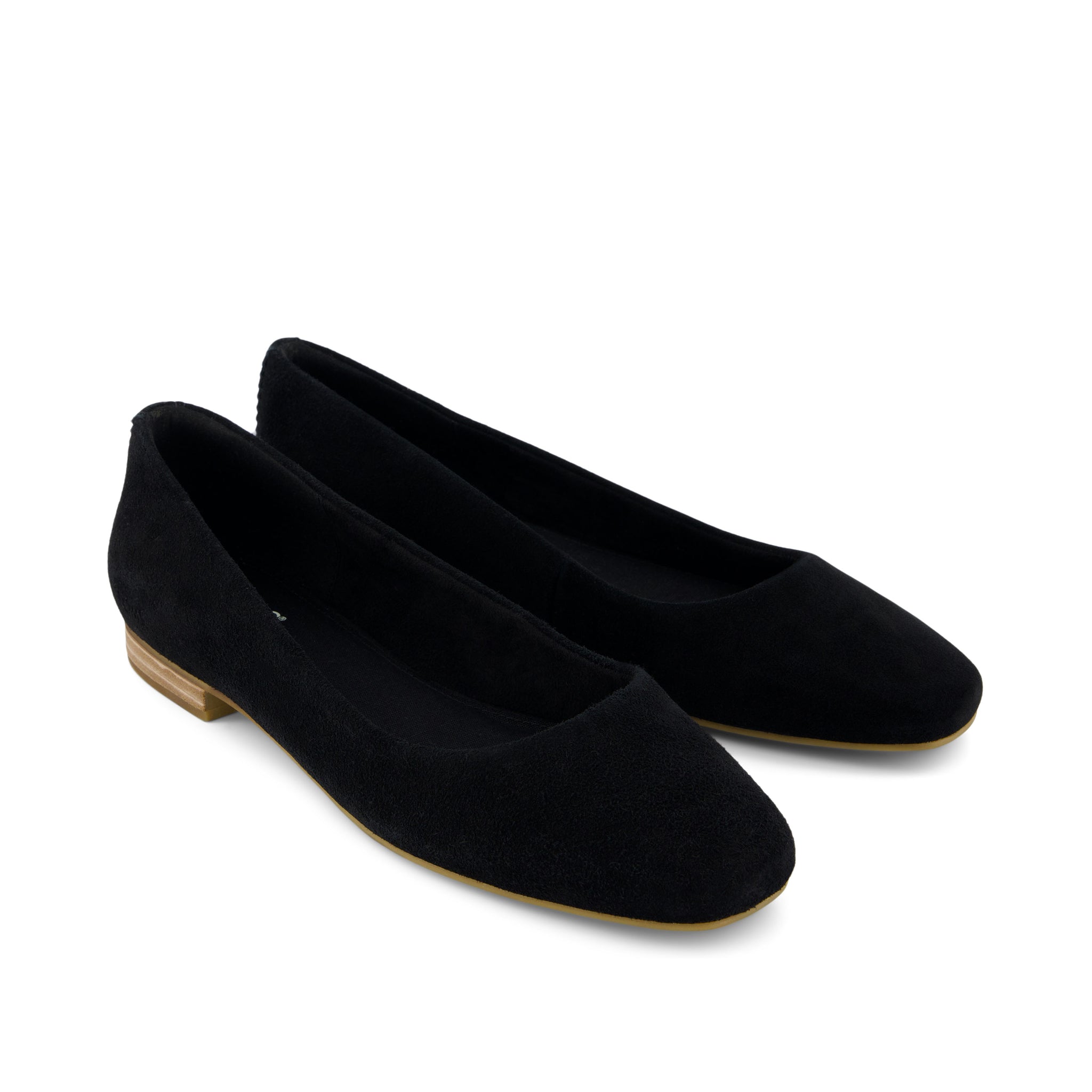 Briella Black Suede Flat Front View