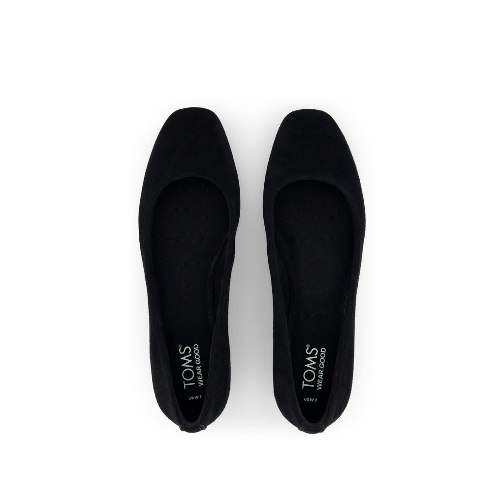 Briella Black Suede Flat Top View
