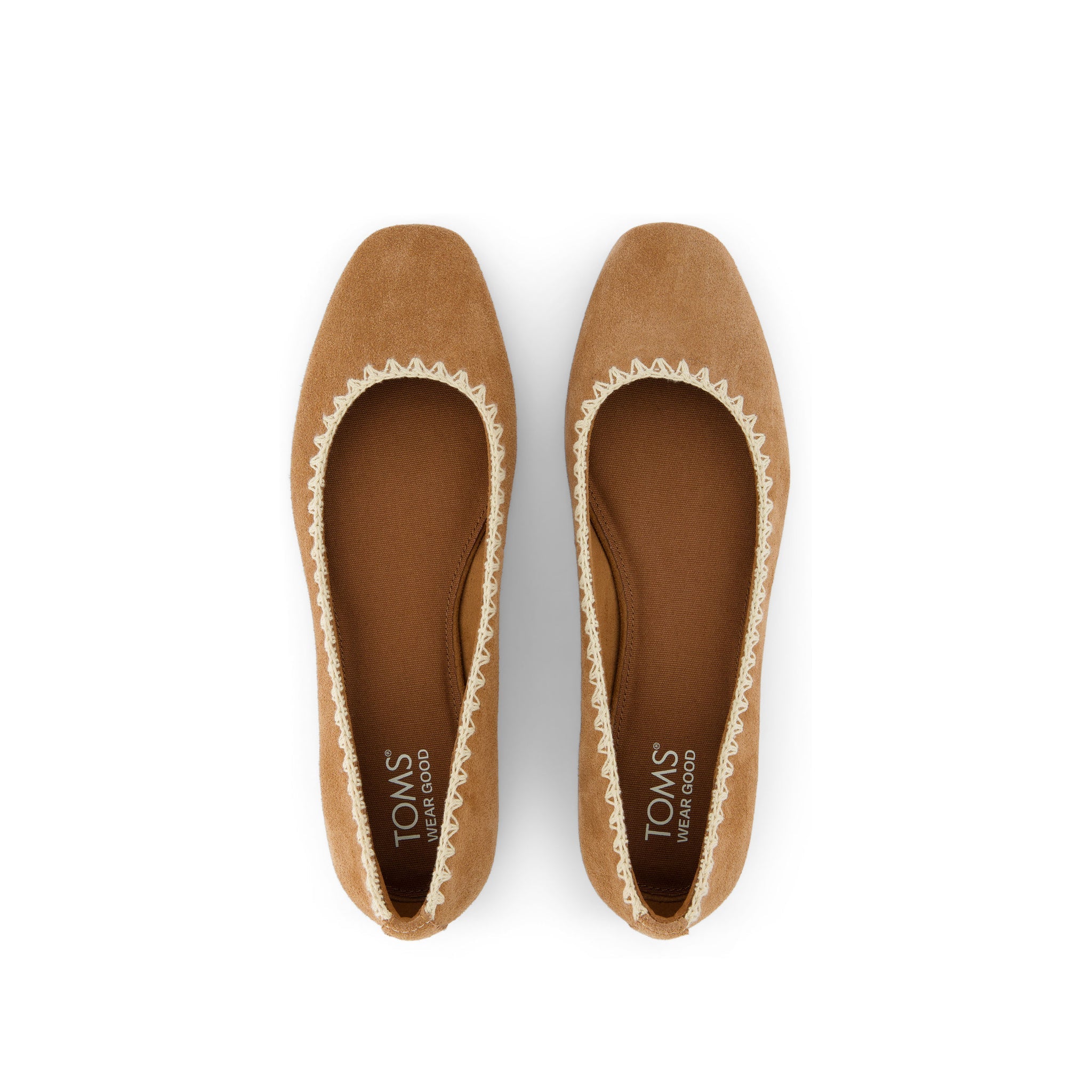 Briella Brown Deco Stitch Suede Flat Top View