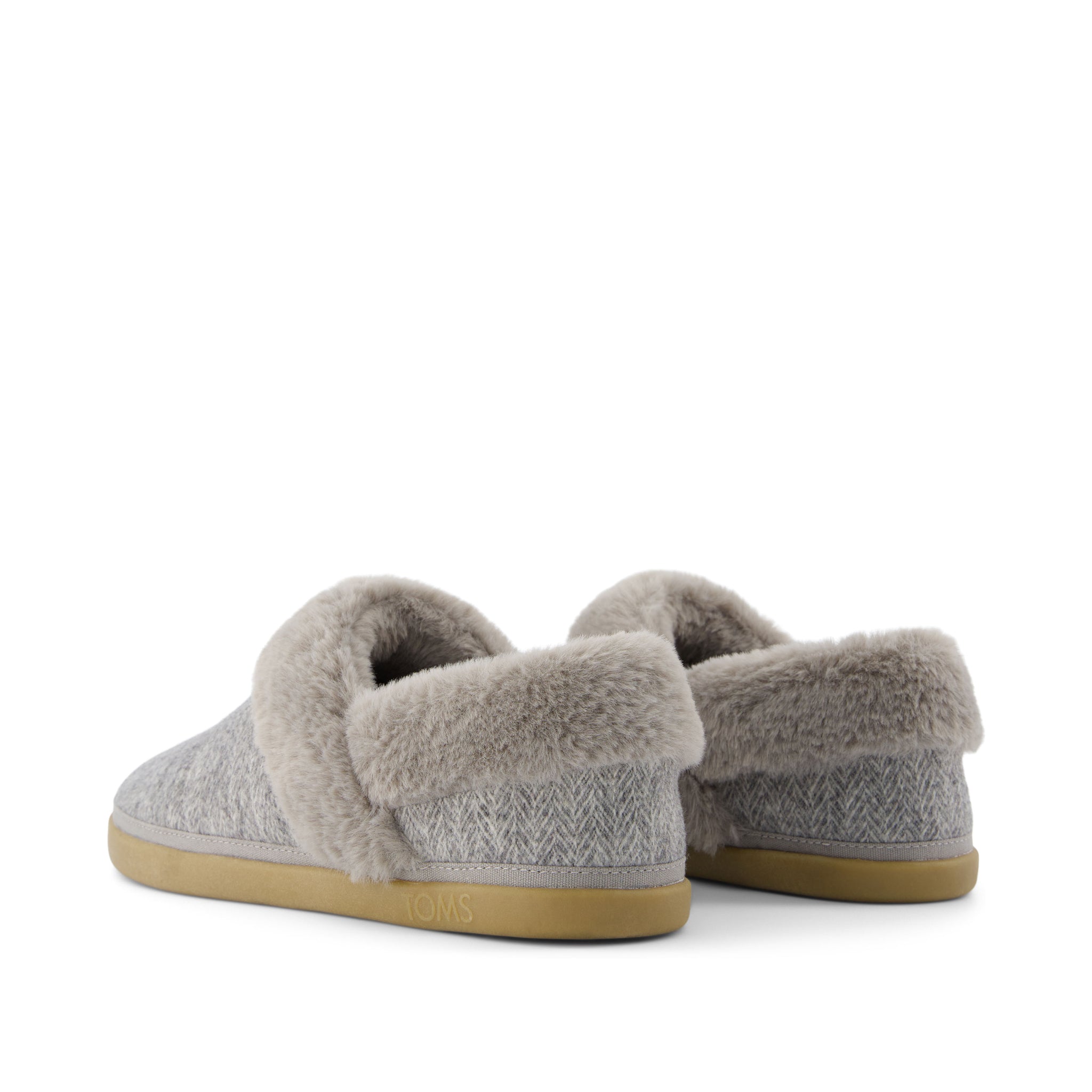 Oslo Covertible Slipper - Drizzle Grey Cozy Herringbone Back View