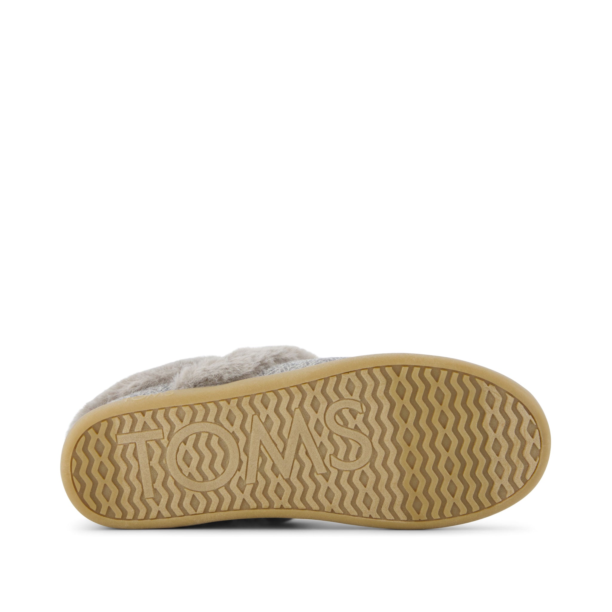 Oslo Covertible Slipper - Drizzle Grey Cozy Herringbone Bottom Sole View