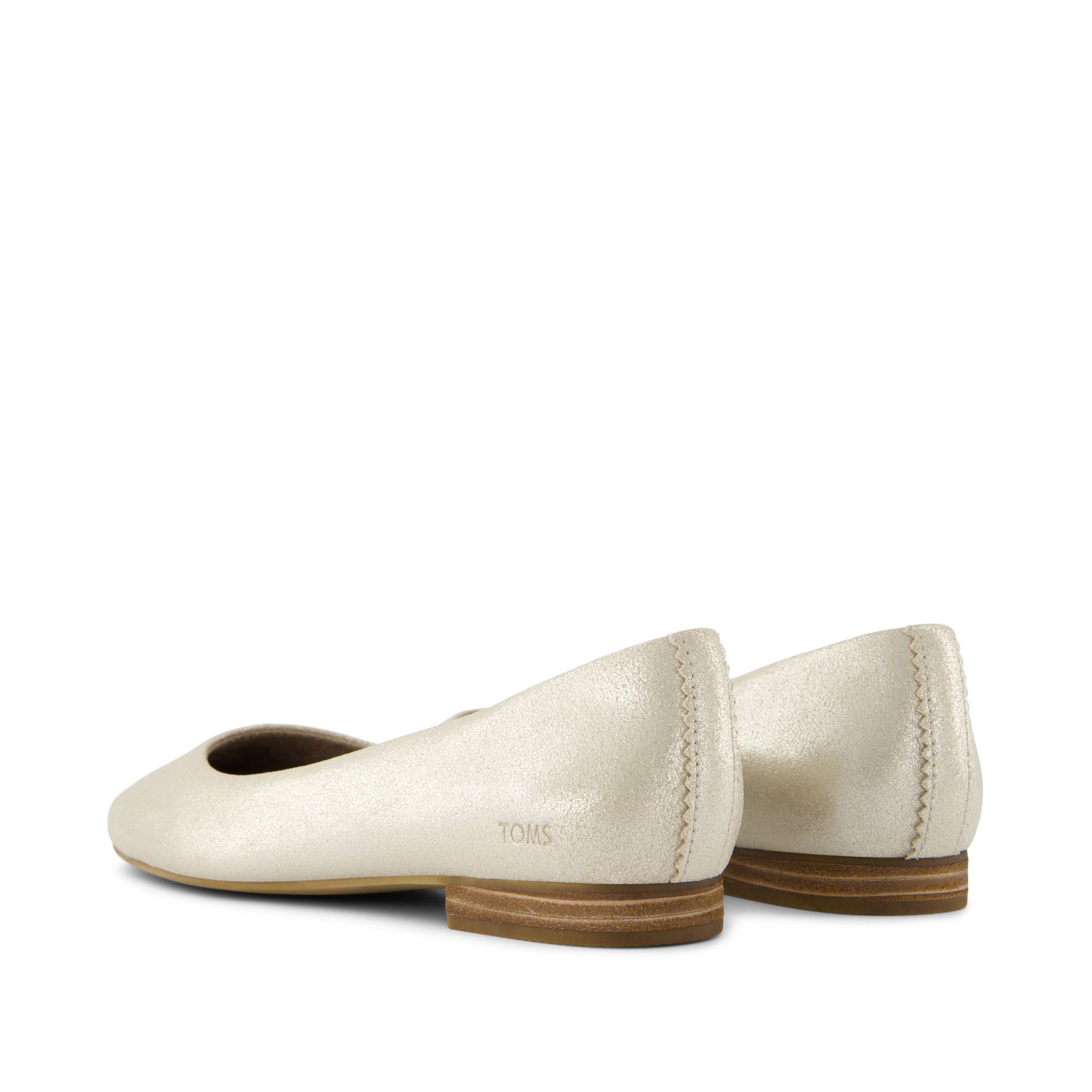 Briella Champagne Metallic Suede Flat Back View