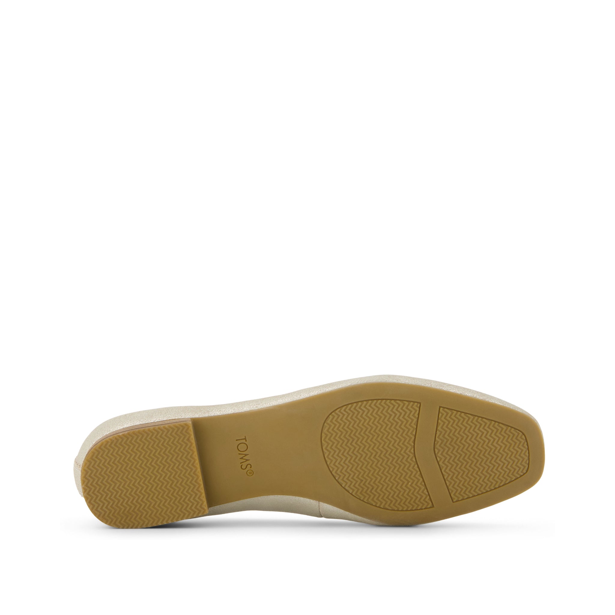 Briella Champagne Metallic Suede Flat Bottom Sole View