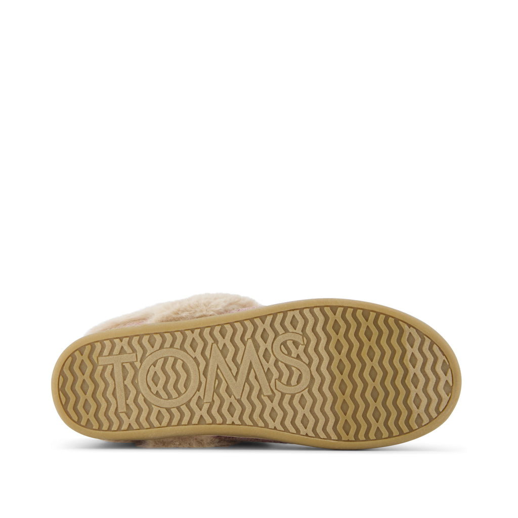 Oslo Covertible Slipper - Vintage Pink Cozy Herringbone Bottom Sole View