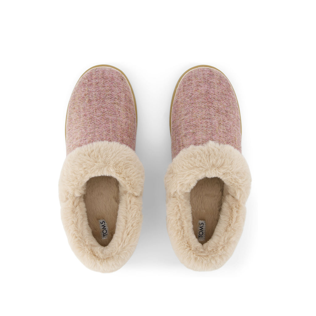 Oslo Covertible Slipper - Vintage Pink Cozy Herringbone Top View