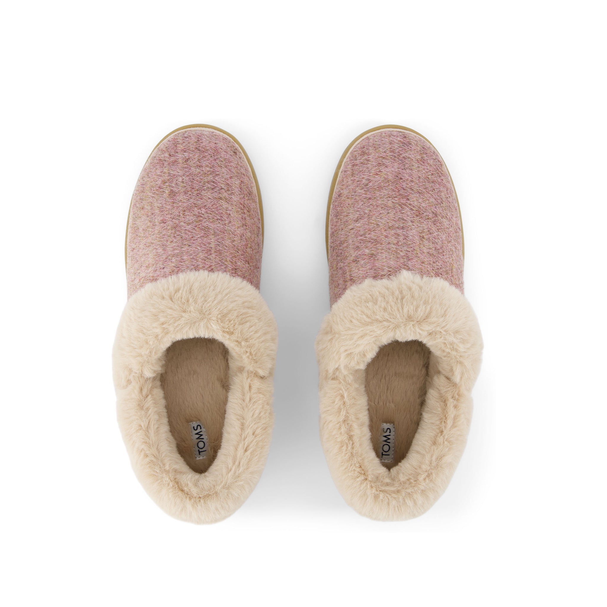 Oslo Covertible Slipper - Vintage Pink Cozy Herringbone Top View