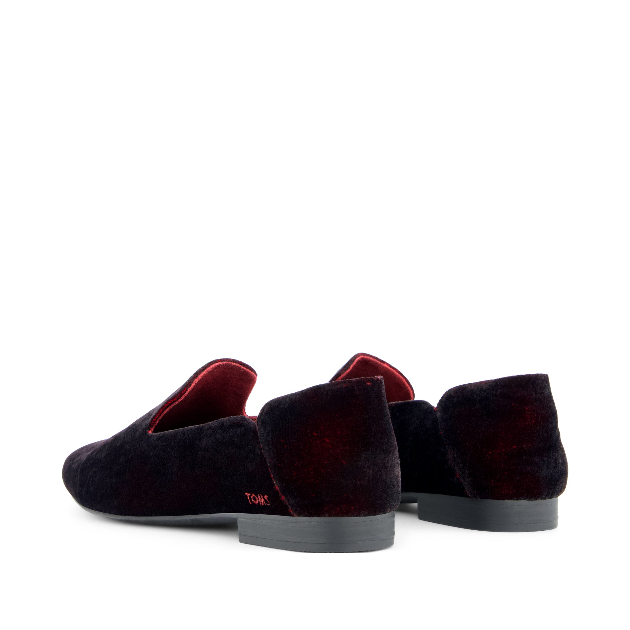 Lara Flat - Deep Burgundy Jewel Velvet Back View