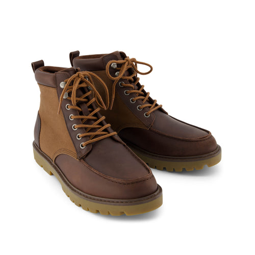 Palomar Boot - Oak Brown Waxed Canvas and Leather Front View