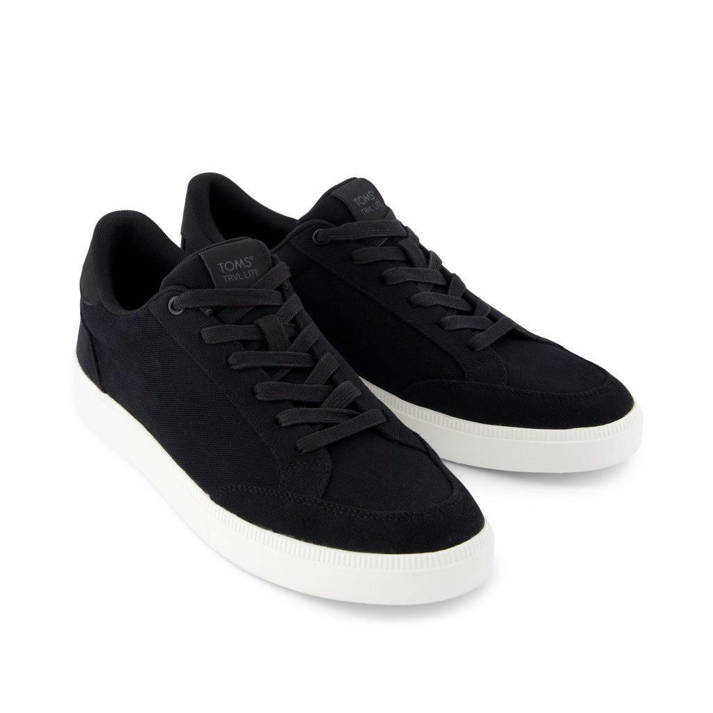 TRVL LITE Rio Black Vintage Twill Sneaker Front View