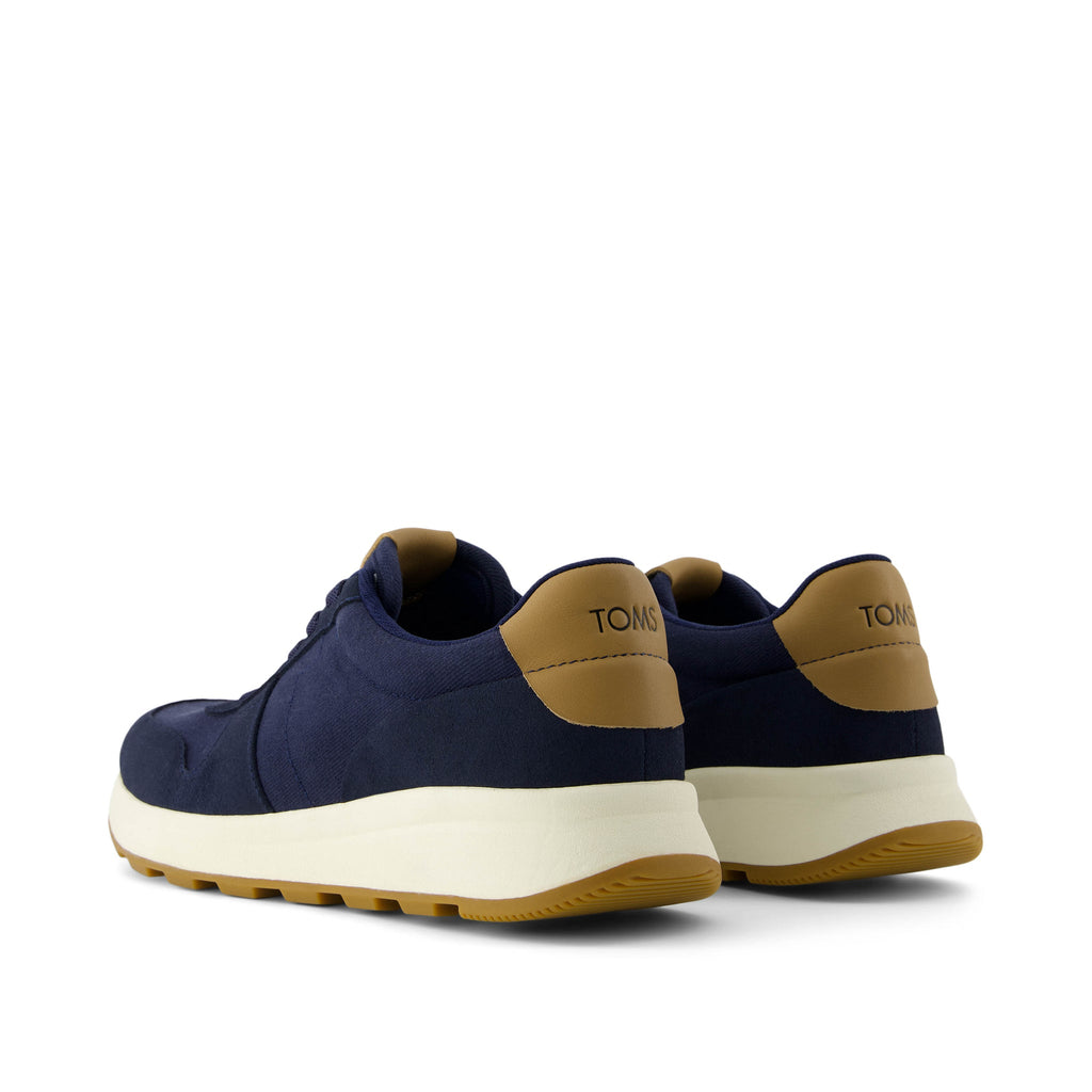 TRVL Lite Retro Runner Navy Water Repellent Sneaker Back View