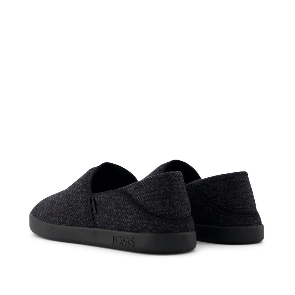 Camden Convertible Slipper - Black Cozy Twill Back View
