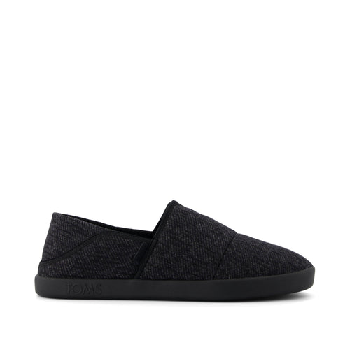 Camden Convertible Slipper - Black Cozy Twill Side View
