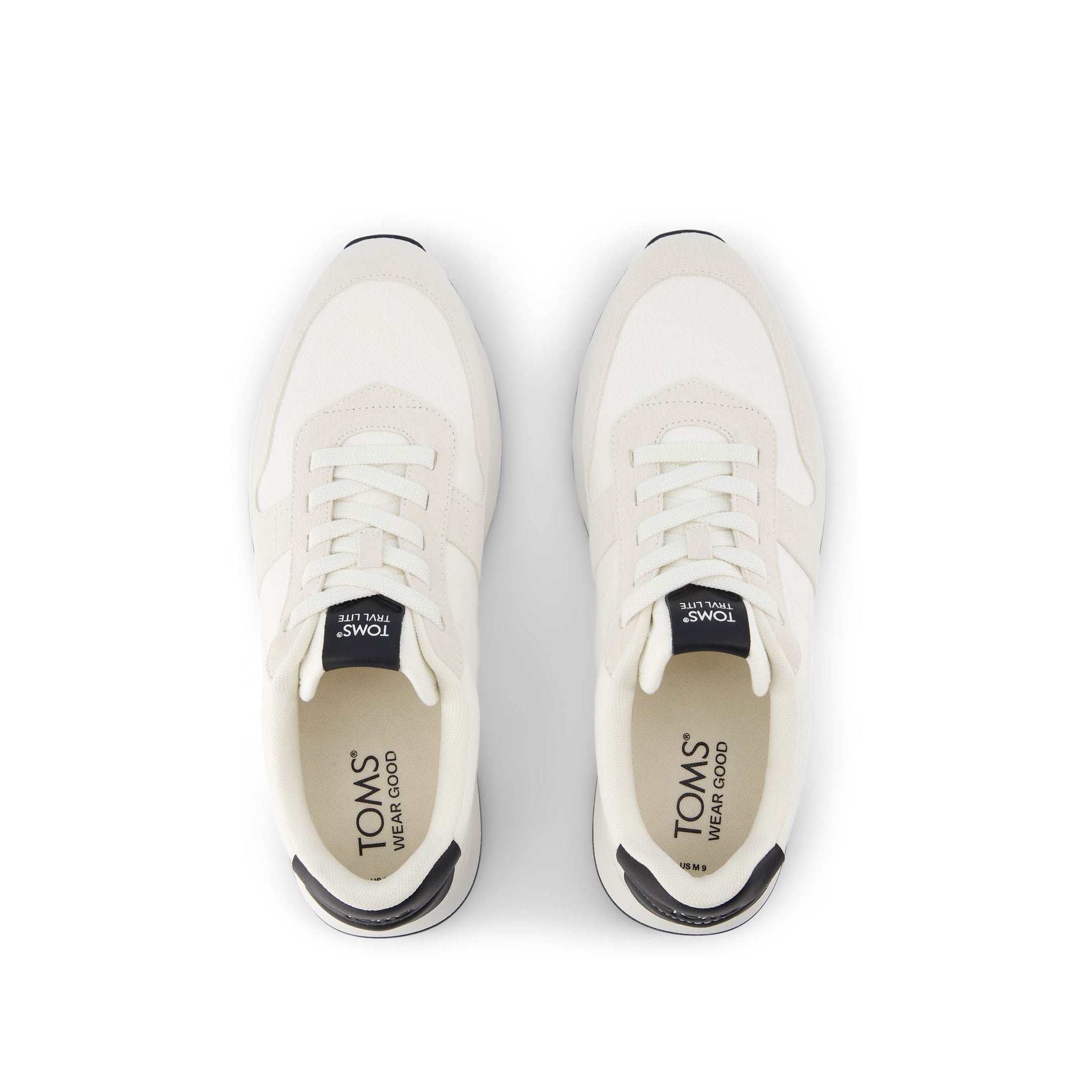 TRVL Lite Retro Runner White Suede Water Repellent Sneaker Top View