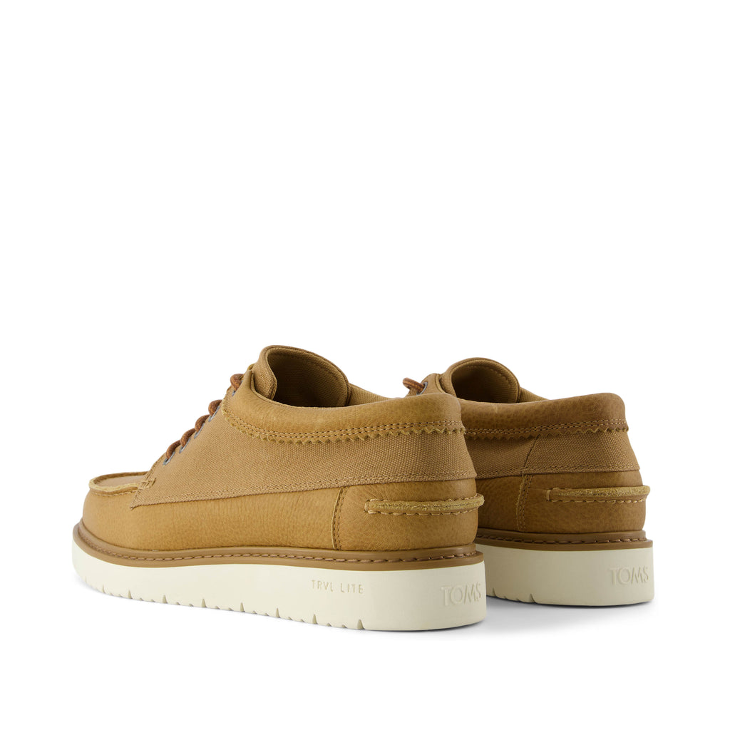 TRVL LITE Forrest Boot - Tan Leather and Waxed Canvas Back View