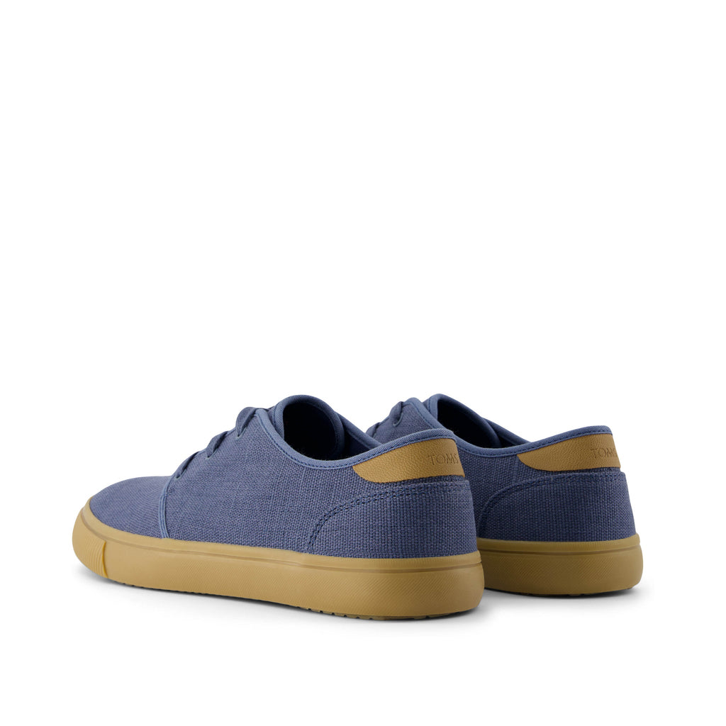 Carlo Slate Blue Lace-Up Sneaker Back View