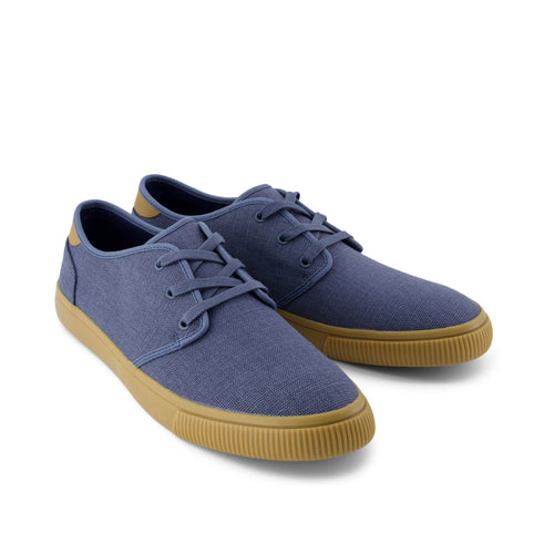 Carlo Slate Blue Lace-Up Sneaker Front View