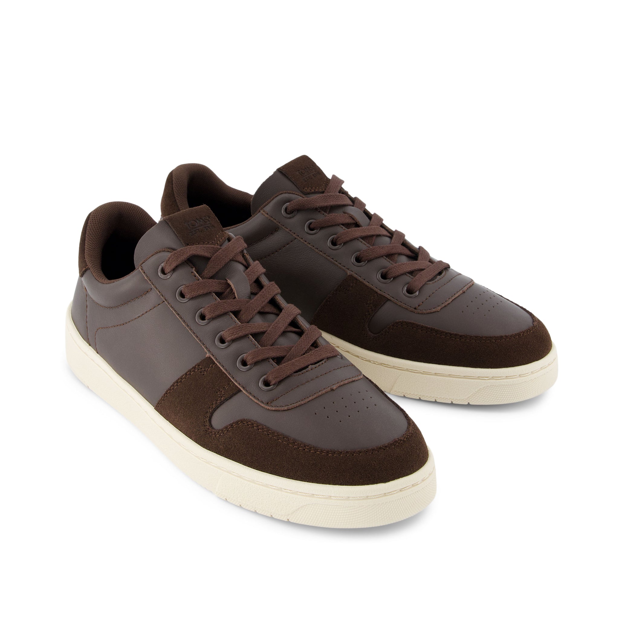 TRVL LITE Court Brown Leather Sneaker Front View