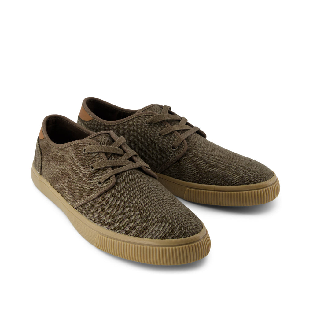 Carlo Olive Heritage Canvas Lace-Up Sneaker Front View