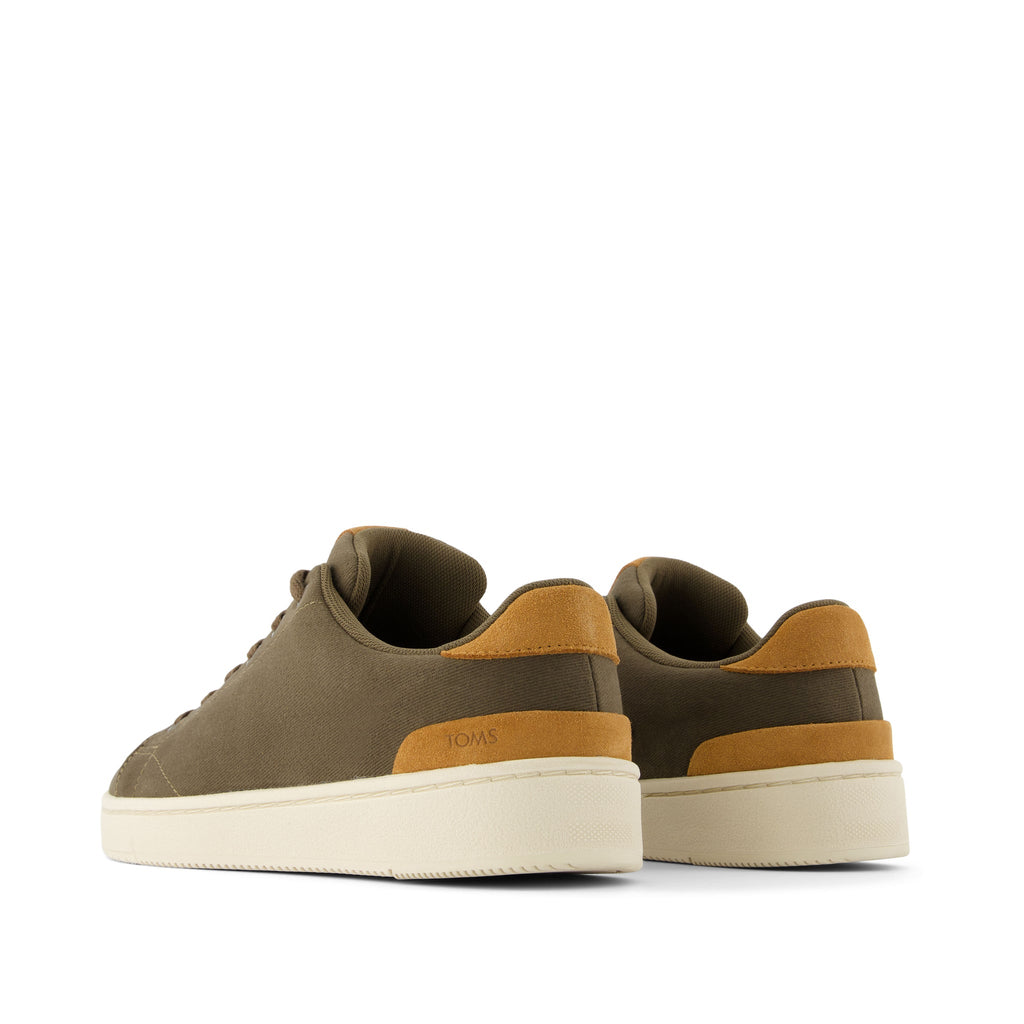 TRVL LITE Olive Recycled Cotton Sneaker Back View