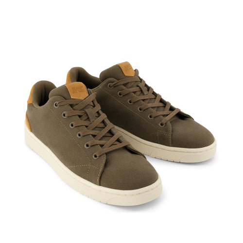 TRVL LITE Olive Recycled Cotton Sneaker Front View
