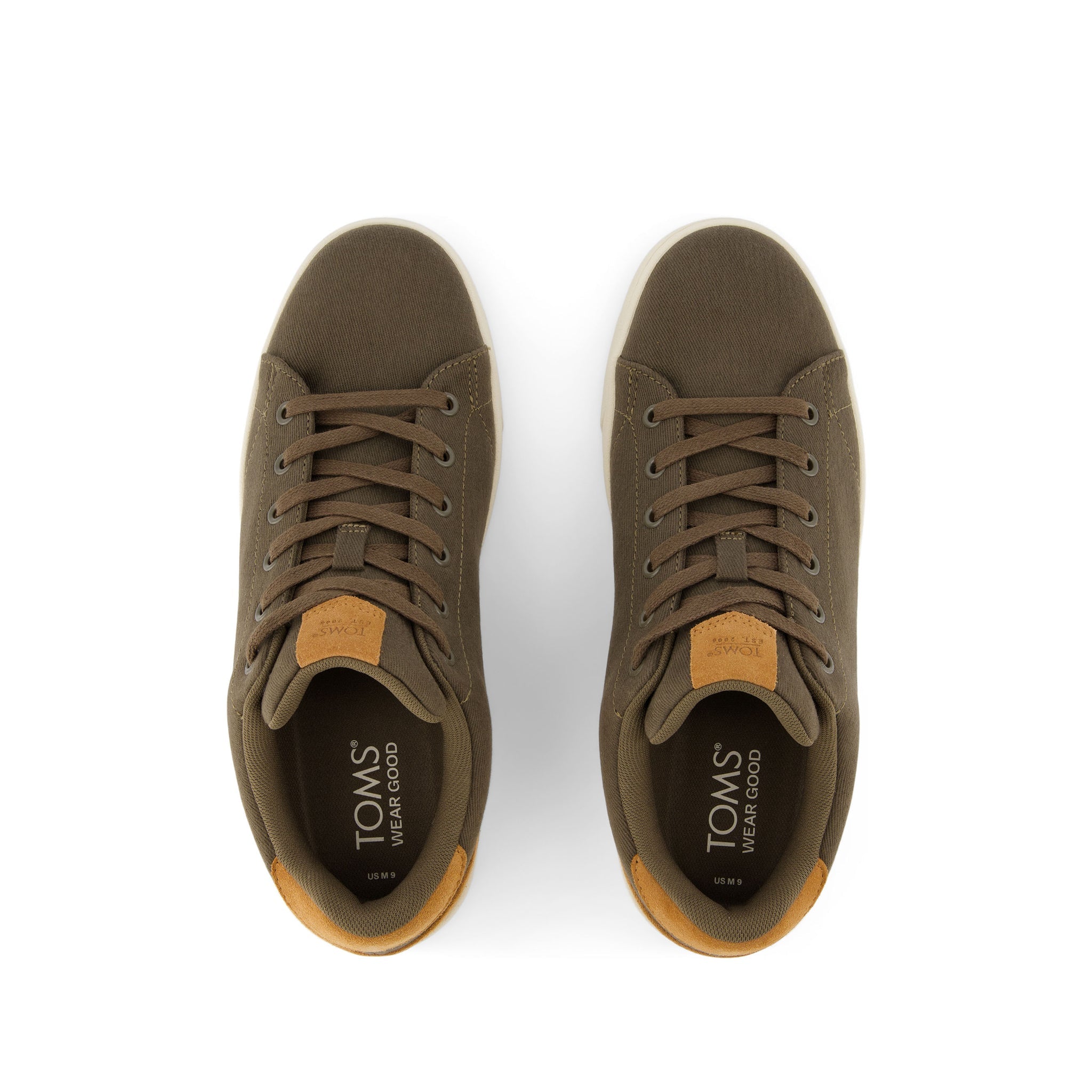 TRVL LITE Olive Recycled Cotton Sneaker Top View