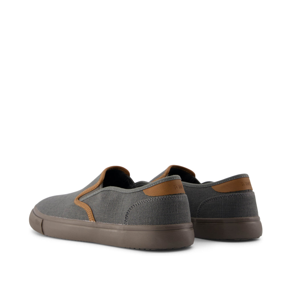 Baja Dark Grey Heritage Canvas Slip On Sneaker Back View