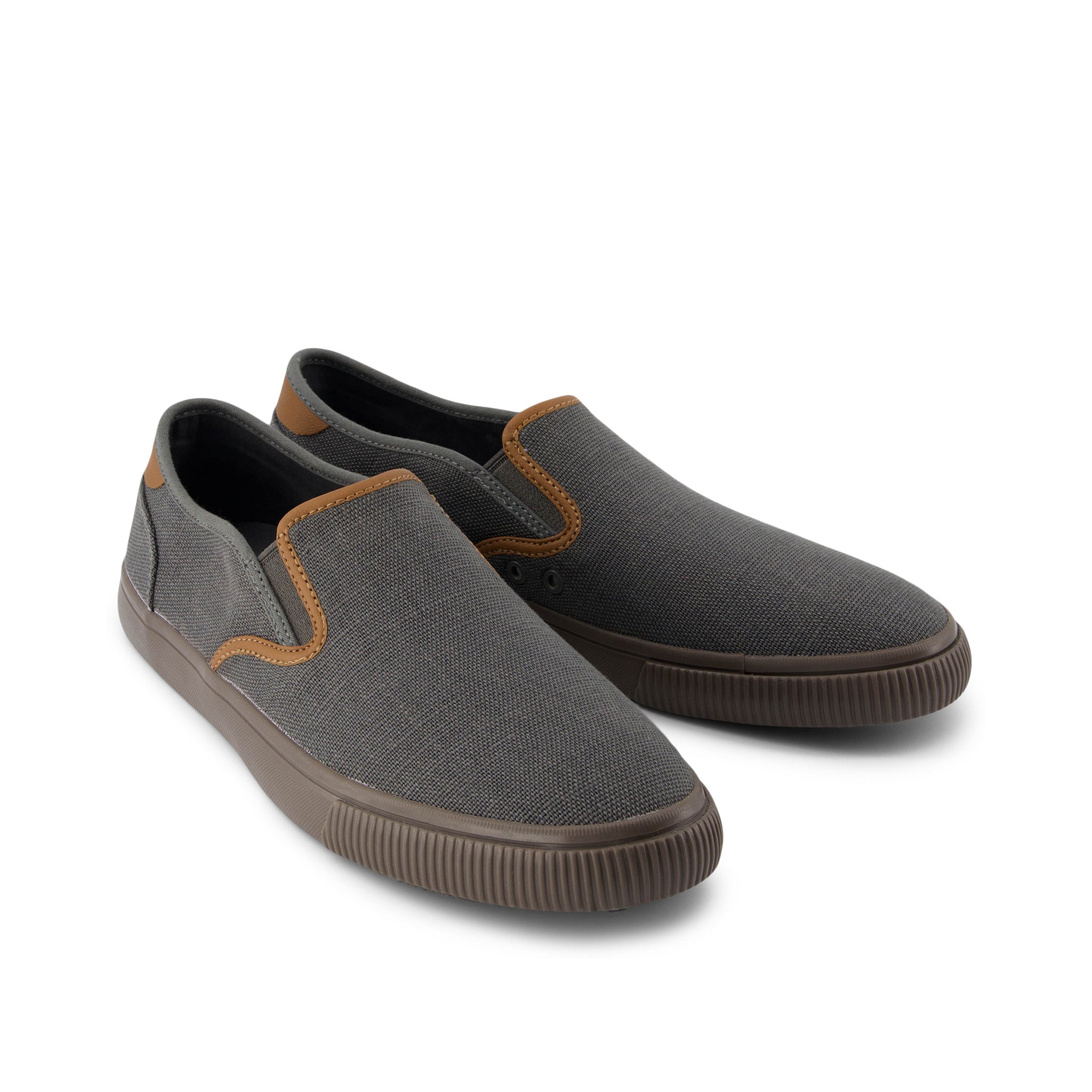 Baja Dark Grey Heritage Canvas Slip On Sneaker Front View