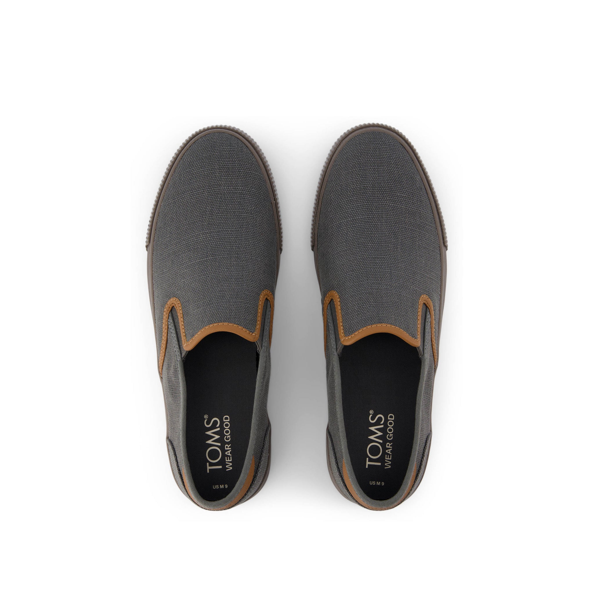 Baja Dark Grey Heritage Canvas Slip On Sneaker Top View
