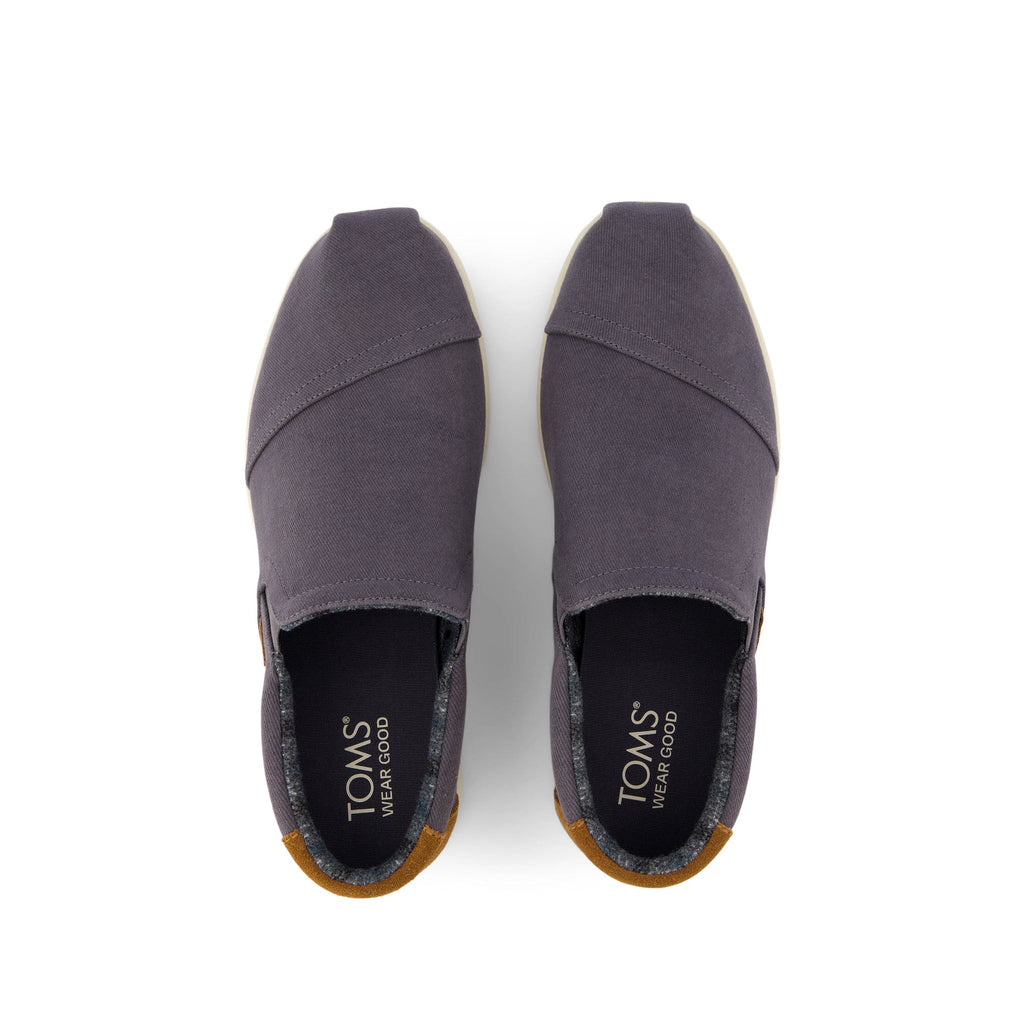 Alp Fwd Mid Dark Grey Vintage Twill Slip On Espadrille Top View