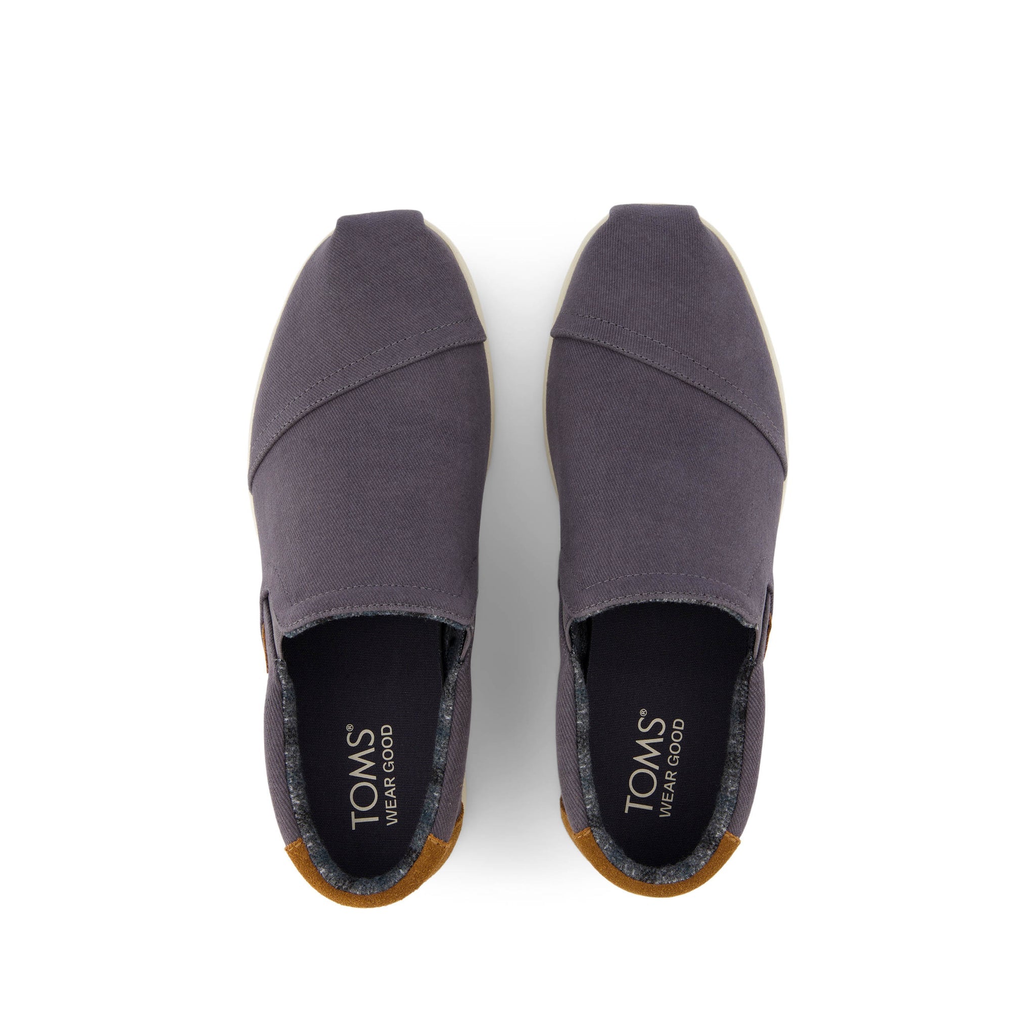 Alp Fwd Mid Dark Grey Vintage Twill Slip On Espadrille Top View