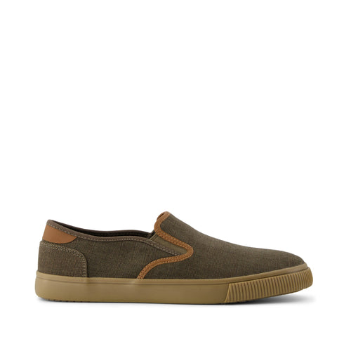 Baja Olive Heritage Canvas Slip On Sneaker Side View