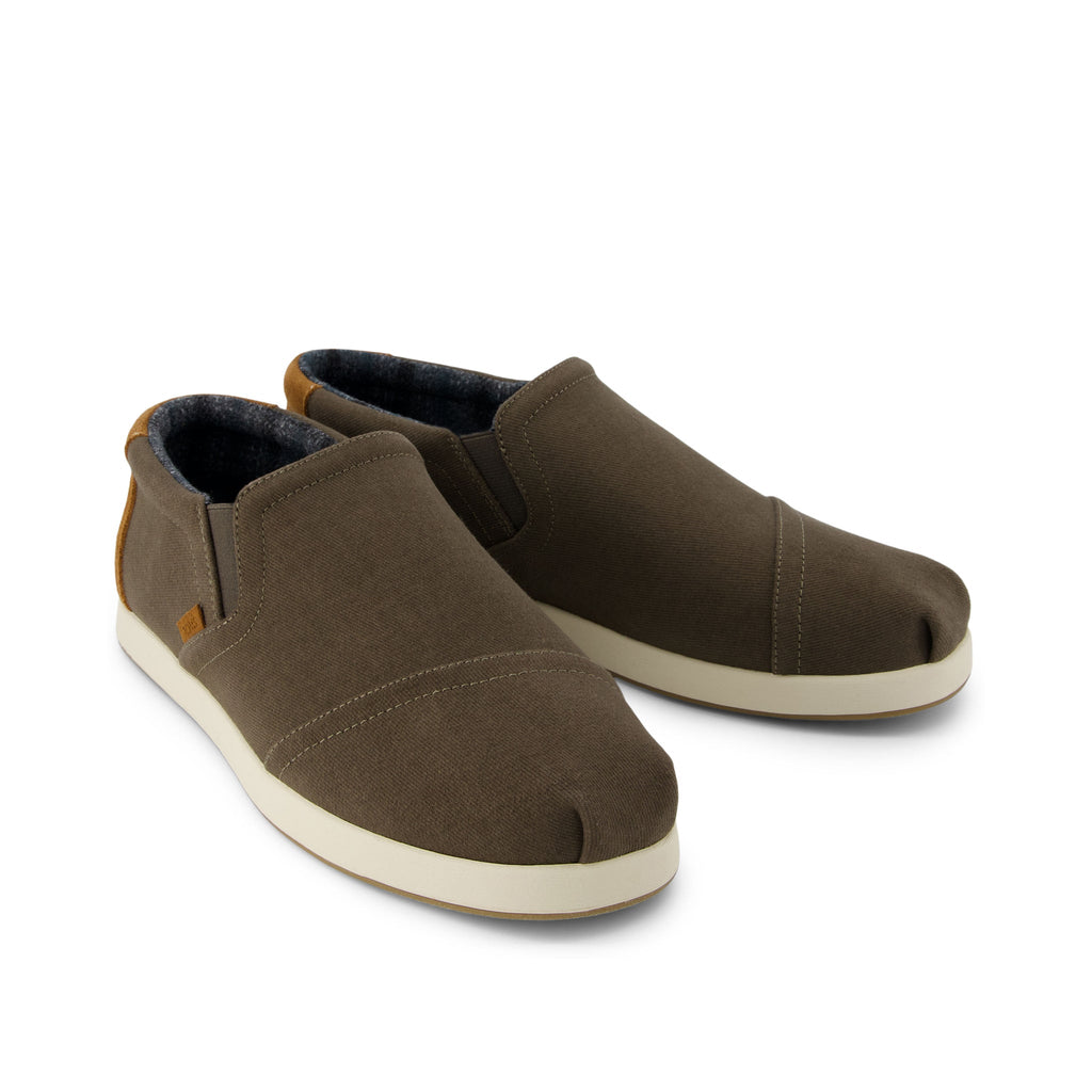 Alp Fwd Mid Olive Vintage Twill Slip On Espadrille Front View