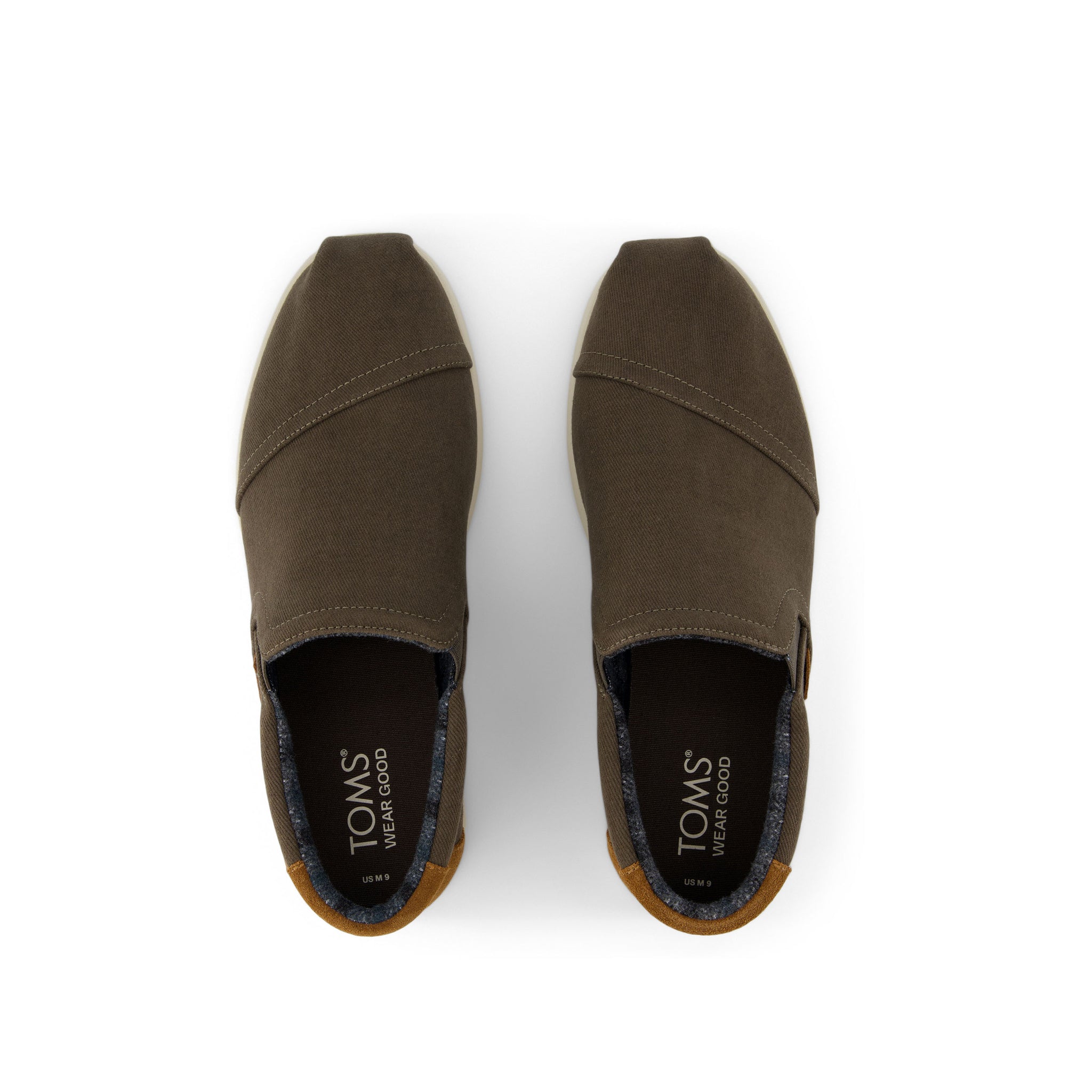 Alp Fwd Mid Olive Vintage Twill Slip On Espadrille Top View