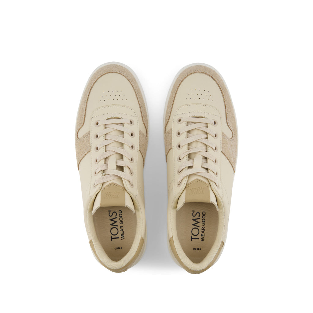 TRVL LITE Court Beige Leather Sneaker Top View