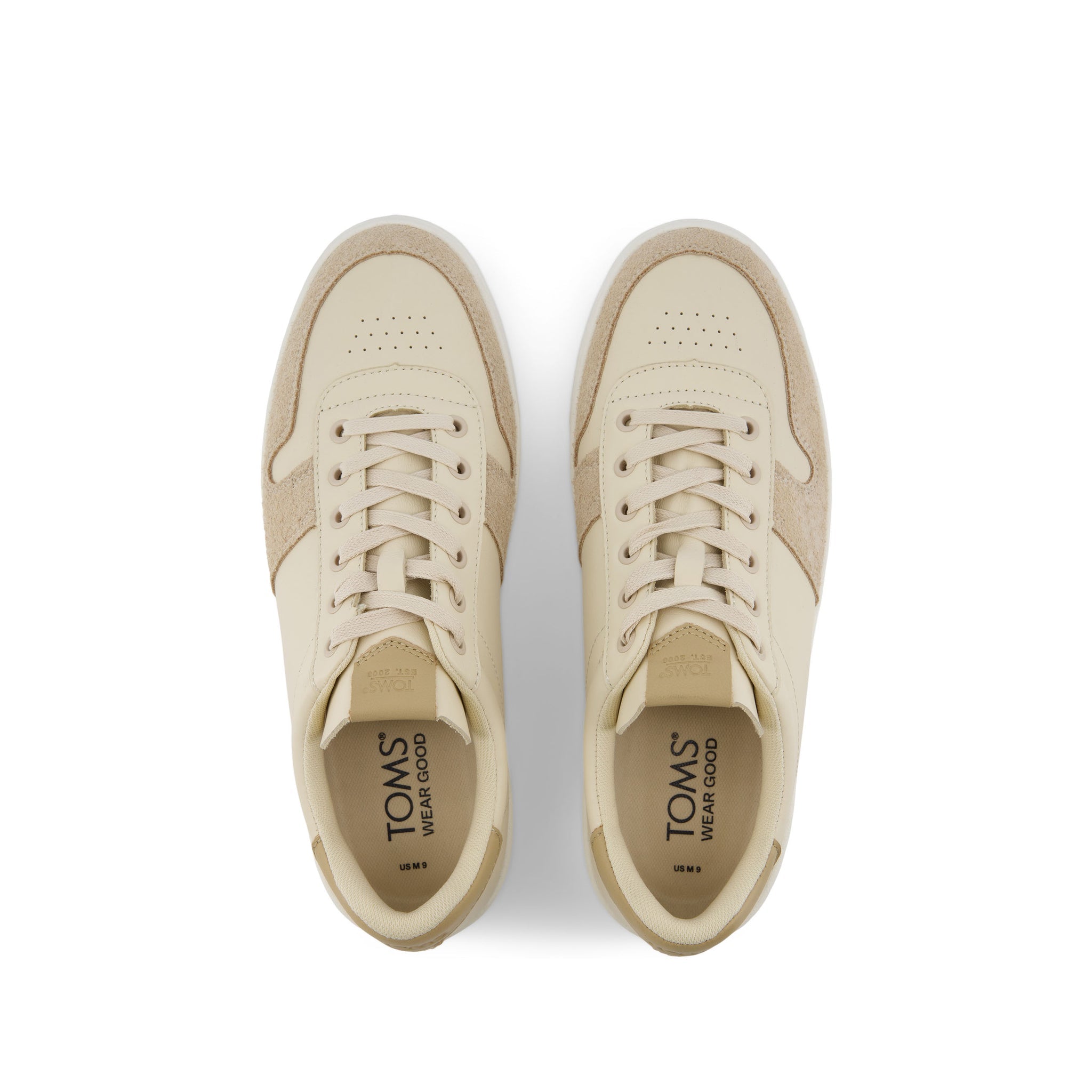 TRVL LITE Court Beige Leather Sneaker Top View