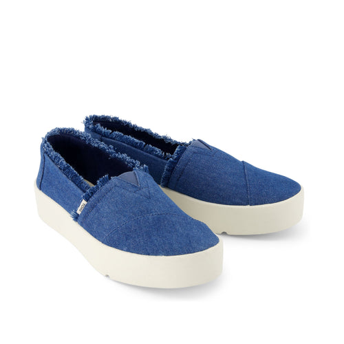 Verona Slate Blue Denim Slip On Sneaker Front View