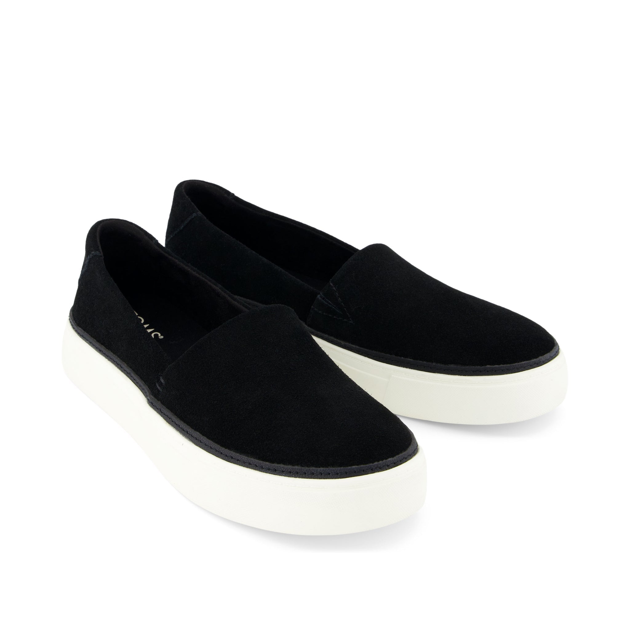 Kameron Black Suede Slip On Sneaker Front View