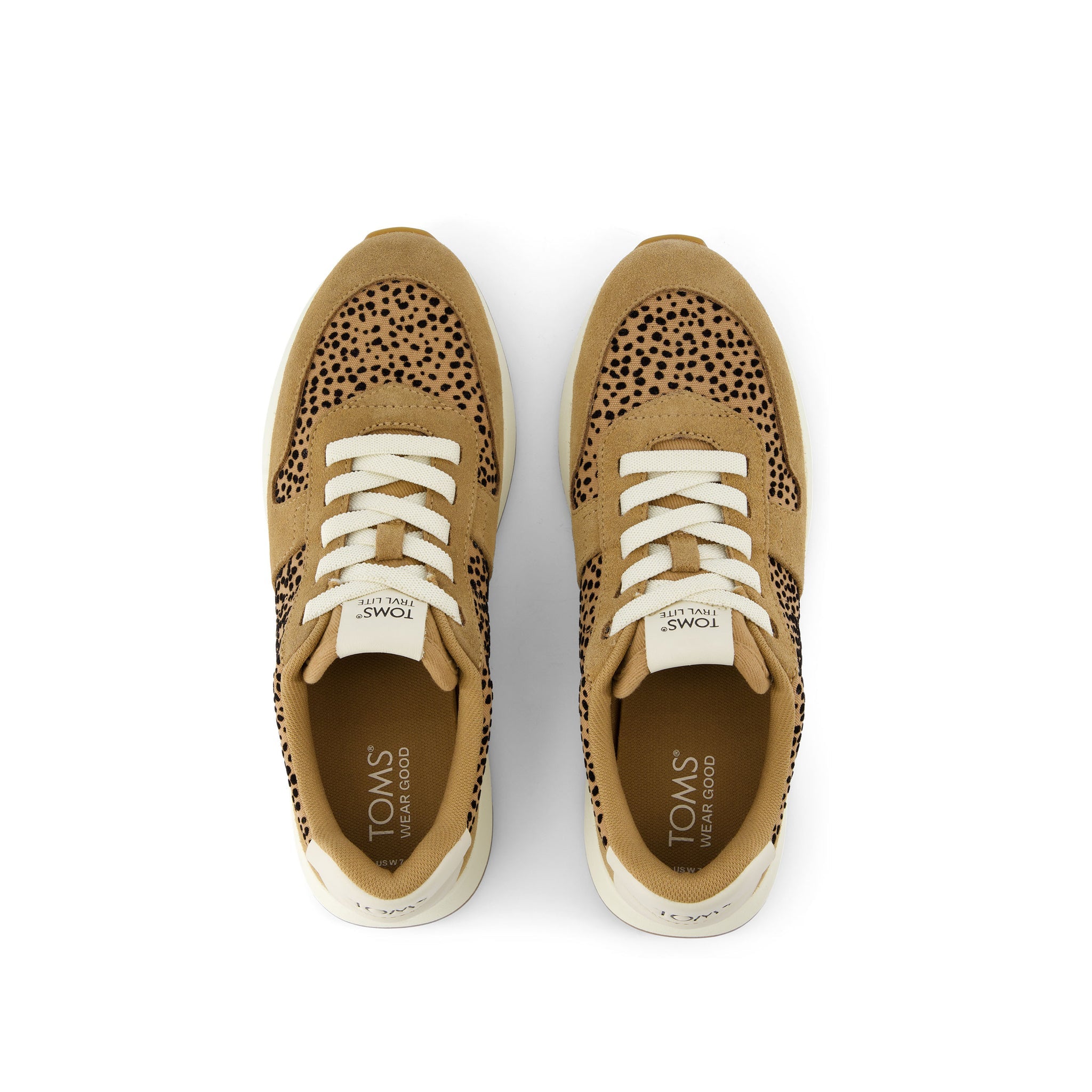 TRVL LITE Retro Runner Brown Mini Cheetah Water Repellent Sneaker Top View