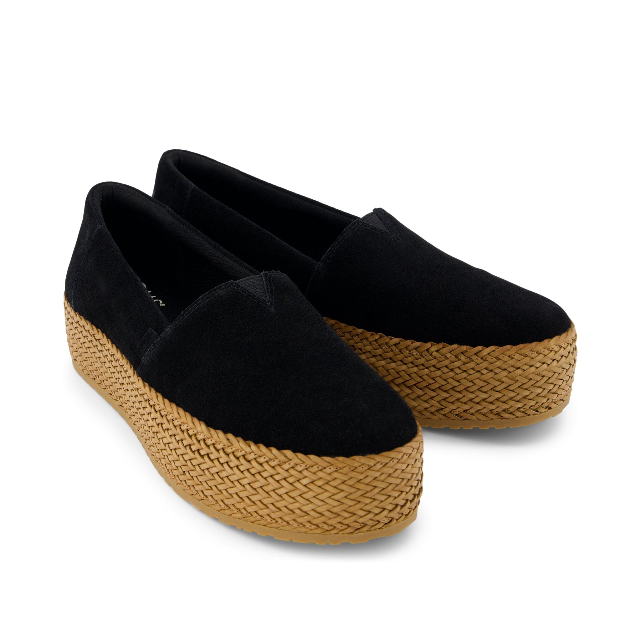 Valencia Black Suede Espadrille Platform Espadrille Front View
