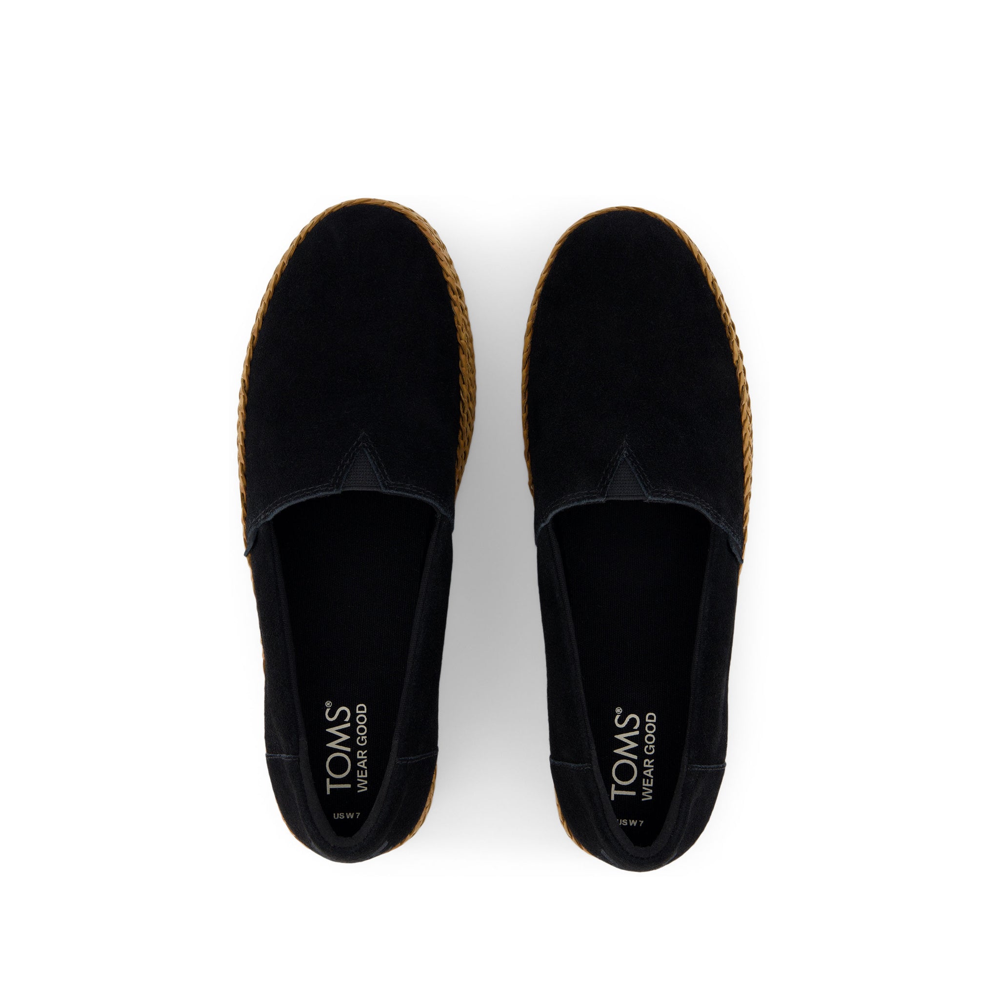 Valencia Black Suede Espadrille Platform Espadrille Top View