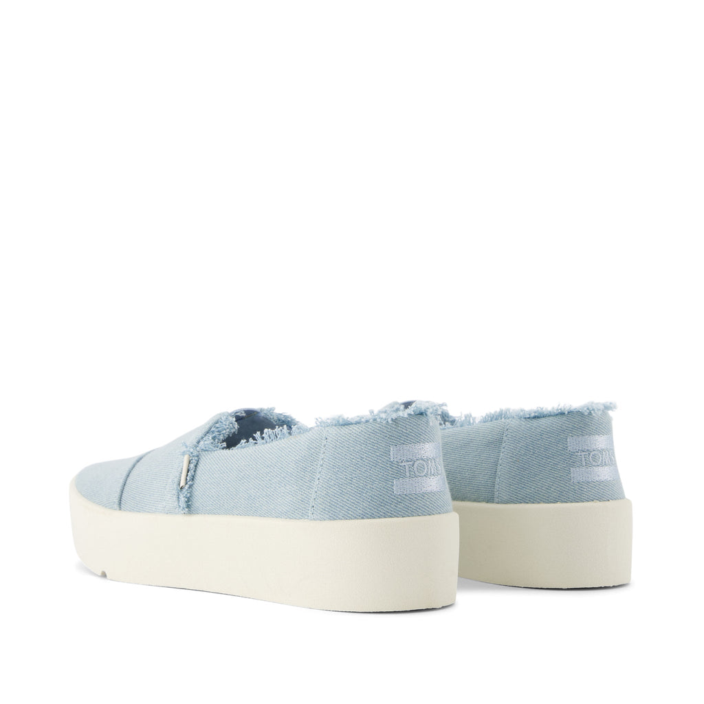 Verona Pastel Blue Denim Slip On Sneaker Back View