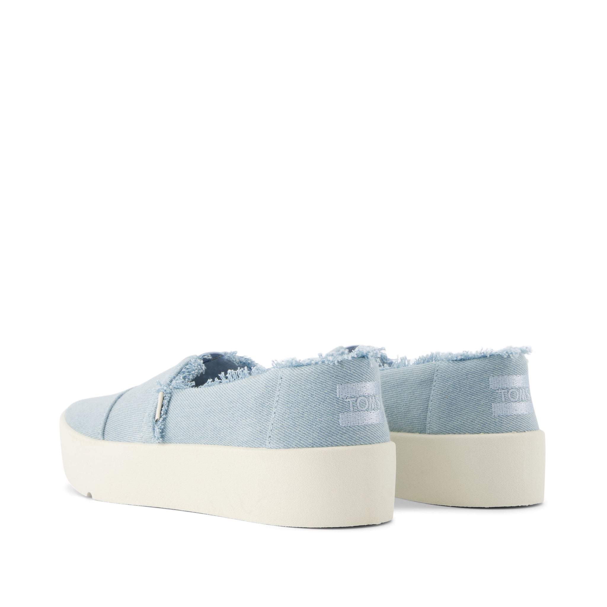 Verona Pastel Blue Denim Slip On Sneaker Back View