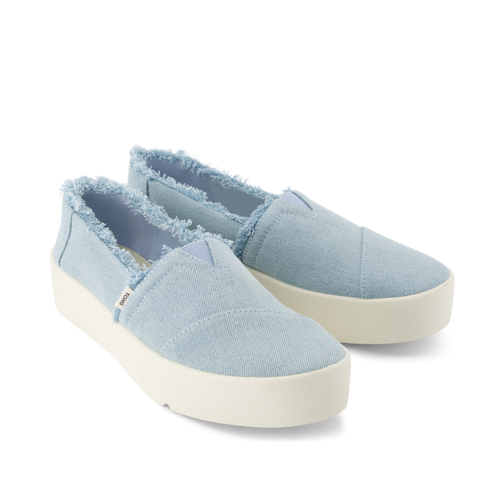 Verona Pastel Blue Denim Slip On Sneaker Front View