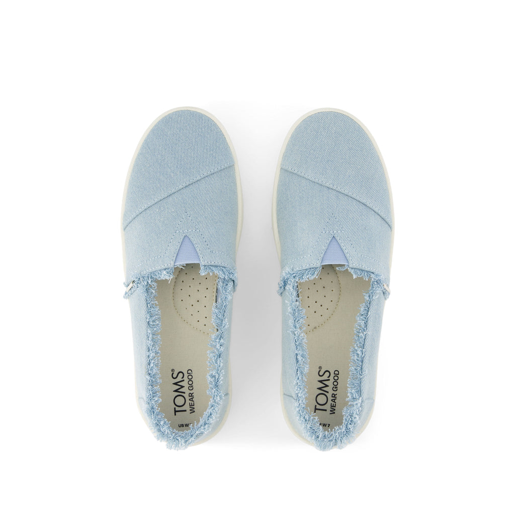 Verona Pastel Blue Denim Slip On Sneaker Top View