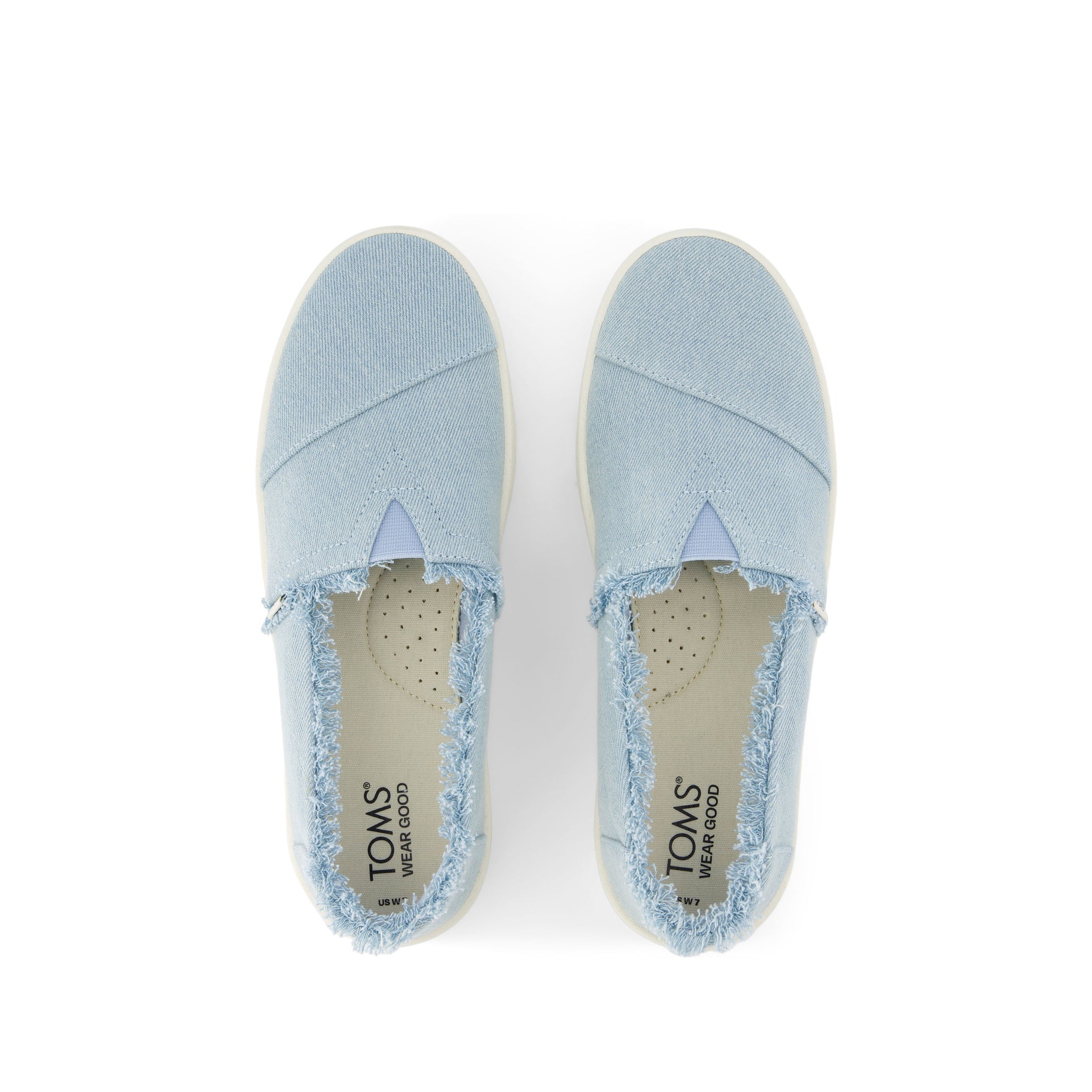 Verona Pastel Blue Denim Slip On Sneaker Top View