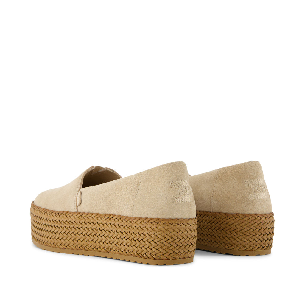 Valencia Natural Suede Espadrille Platform Espadrille Back View